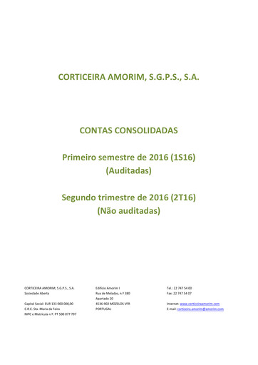 Thumbnail Corticeira Amorim Half-year Report 2016-h1