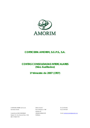 Miniature Corticeira Amorim Rapport trimestriel 2007-q1