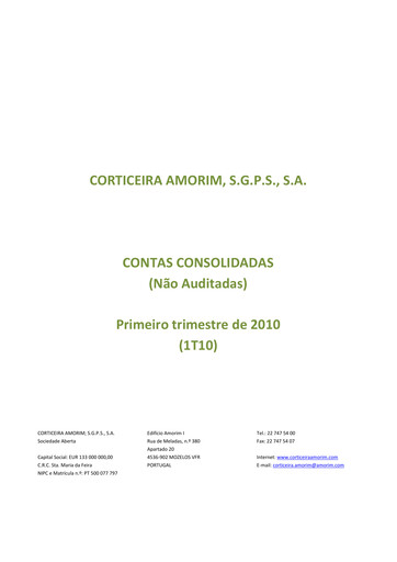 Miniature Corticeira Amorim Rapport trimestriel 2010-q1