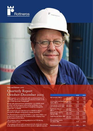Thumbnail Rottneros Financial Statement 2005