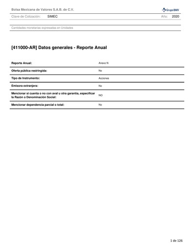 Thumbnail Grupo Simec Annual Report 2020