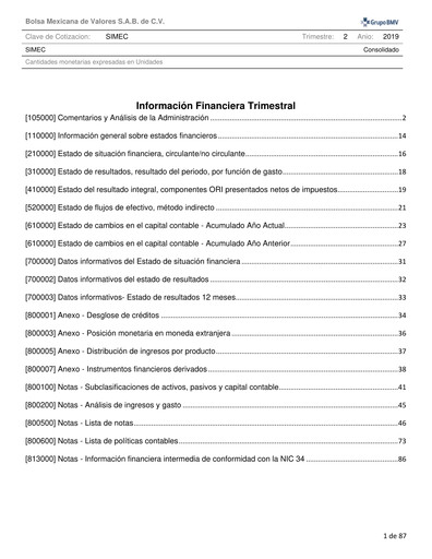 Thumbnail Grupo Simec Quarterly Report 2019-q2