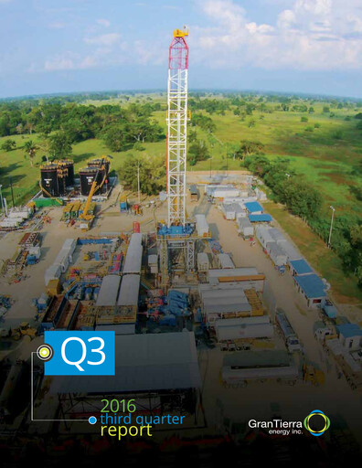 Thumbnail Gran Tierra Energy Quarterly Report 2016-q3
