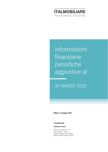 Miniature Italmobiliare Rapport trimestriel 2022-q1