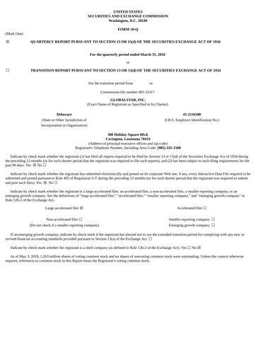 Thumbnail Globalstar
 Quarterly Report 2018-q1
