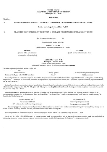 Thumbnail Globalstar
 Quarterly Report 2020-q2