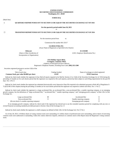 Thumbnail Globalstar
 Quarterly Report 2023-q2
