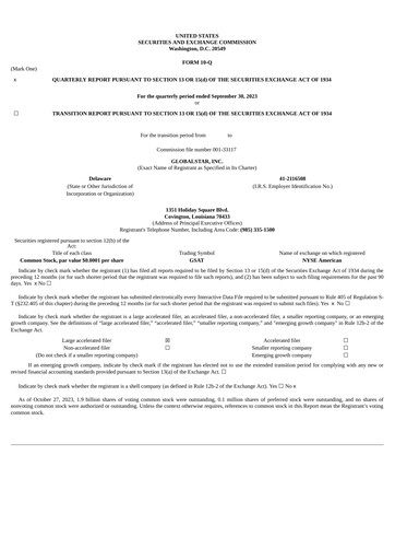 Thumbnail Globalstar
 Quarterly Report 2023-q3