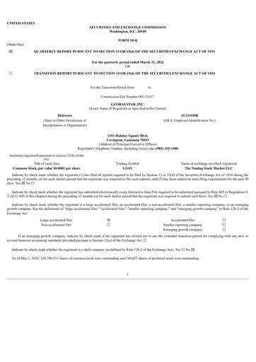 Thumbnail Globalstar
 Quarterly Report 2026-q1