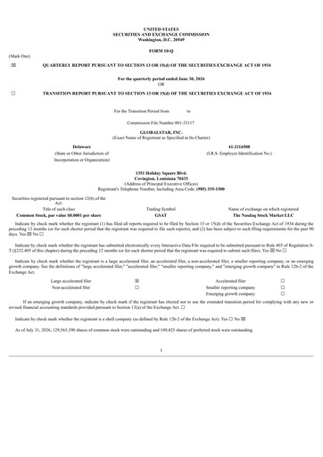 Thumbnail Globalstar
 Quarterly Report 2026-q2