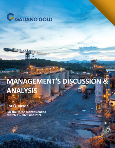 Thumbnail Galiano Gold Quarterly Report 2025-q1