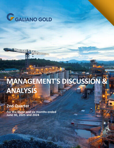 Thumbnail Galiano Gold Quarterly Report 2025-q2