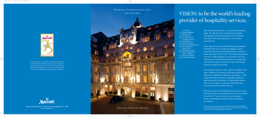 Thumbnail Marriott International Annual Report 2001
