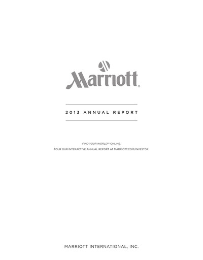 Thumbnail Marriott International Annual Report 2013