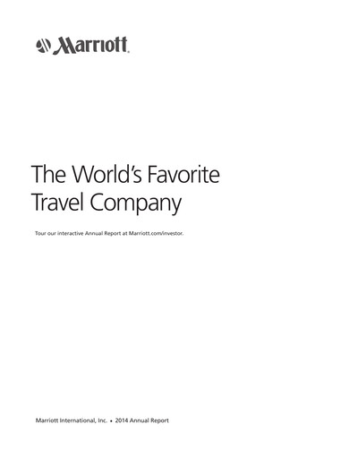 Thumbnail Marriott International Annual Report 2014