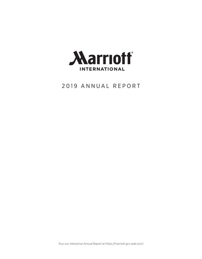 Thumbnail Marriott International Annual Report 2019