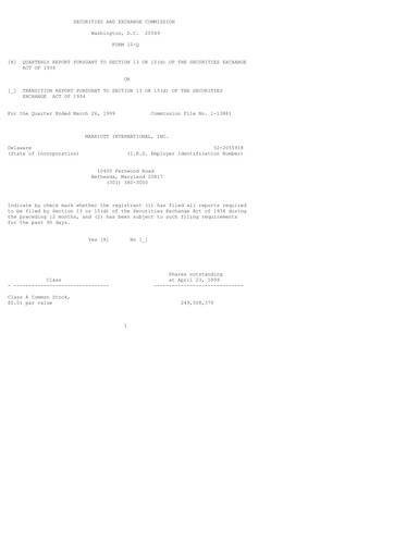 Vorschaubild Marriott International Quartalsbericht 1999-q1