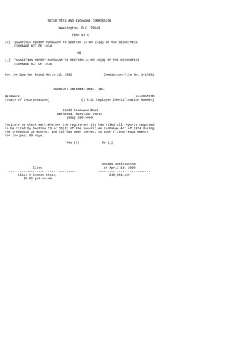 Vorschaubild Marriott International Quartalsbericht 2002-q1