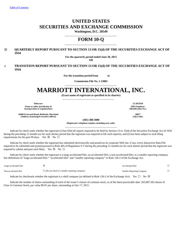 Vorschaubild Marriott International Quartalsbericht 2015-q2