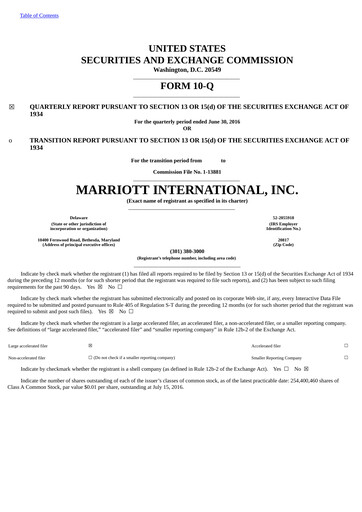 Vorschaubild Marriott International Quartalsbericht 2016-q2