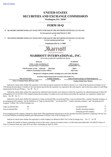 Thumbnail Marriott International Quarterly Report 2026-q1