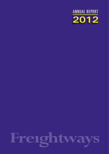 Thumbnail Freightways Annual Report 2012