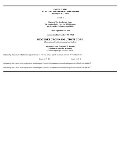 Thumbnail Bioceres Crop Solutions
 Financial Statement fy2020