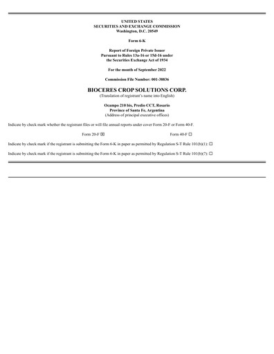 Thumbnail Bioceres Crop Solutions
 Financial Statement fy2022