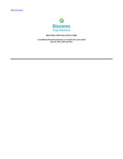Thumbnail Bioceres Crop Solutions
 Financial Statement fy2023