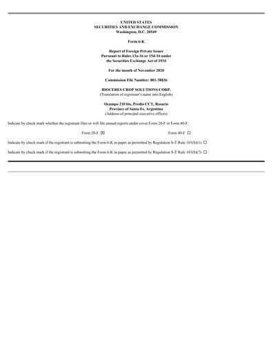 Thumbnail Bioceres Crop Solutions
 Quarterly Report fy2021-q1