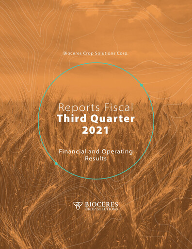 Miniature Bioceres Crop Solutions
 Rapport trimestriel fy2021-q3