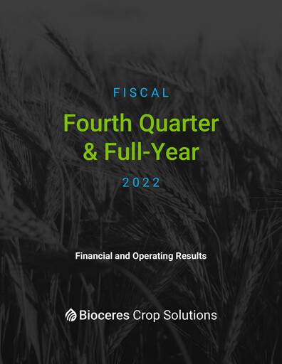 Miniature Bioceres Crop Solutions
 Rapport trimestriel fy2022-q4