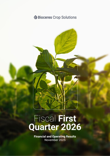 Miniature Bioceres Crop Solutions
 Rapport trimestriel fy2026-q1