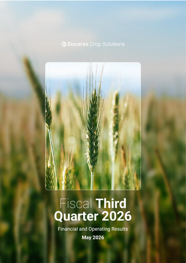 Miniature Bioceres Crop Solutions
 Rapport trimestriel fy2026-q3