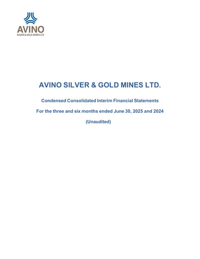 Thumbnail Avino Silver & Gold Mines
 Quarterly Report 2025-q2
