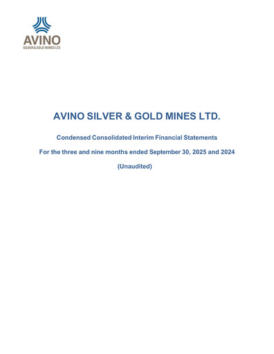 Thumbnail Avino Silver & Gold Mines
 Quarterly Report 2025-q3