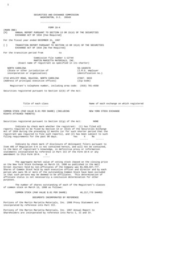 Vorschaubild Martin Marietta Materials Jahresbericht 1997
