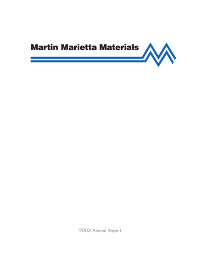 Thumbnail Martin Marietta Materials Annual Report 2003