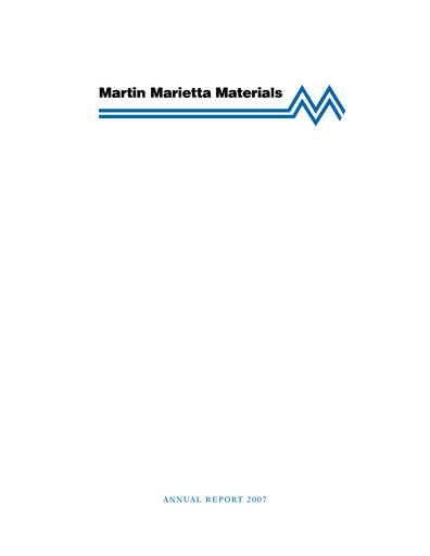 Thumbnail Martin Marietta Materials Annual Report 2007