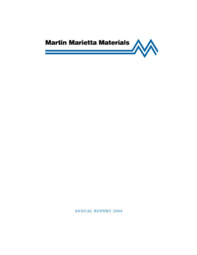 Thumbnail Martin Marietta Materials Annual Report 2008