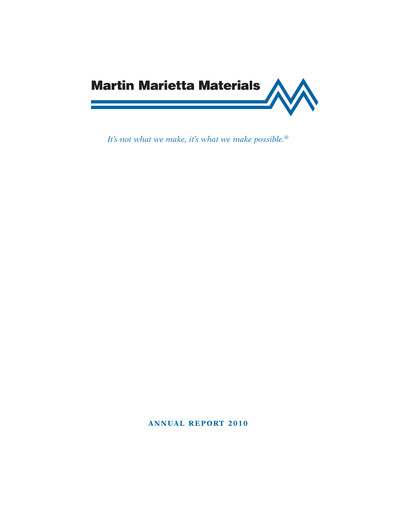 Thumbnail Martin Marietta Materials Annual Report 2010