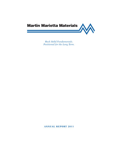 Thumbnail Martin Marietta Materials Annual Report 2011