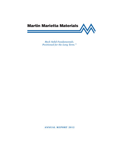 Thumbnail Martin Marietta Materials Annual Report 2012