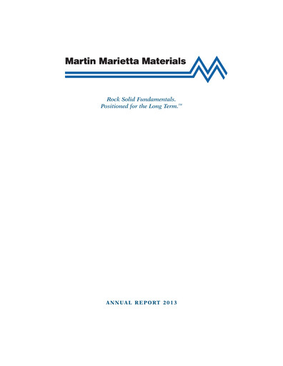 Thumbnail Martin Marietta Materials Annual Report 2013