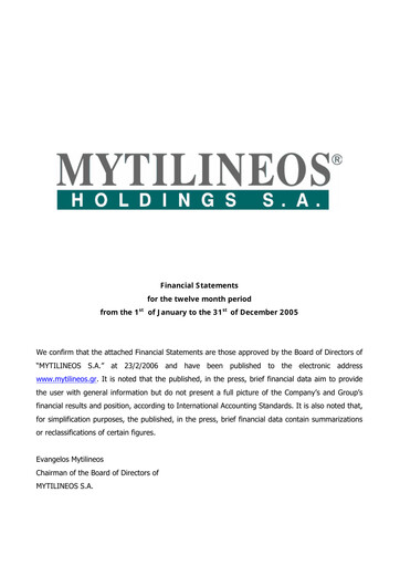 Thumbnail Metlen Energy & Metals Financial Statement 2005