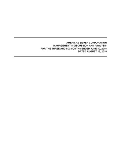Thumbnail Americas Gold and Silver Corp Quarterly Report 2018-q2