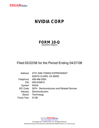 Miniature NVIDIA Rapport trimestriel 2009-q1