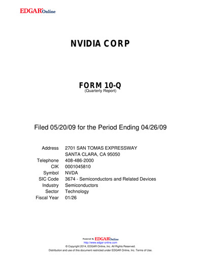 Miniature NVIDIA Rapport trimestriel 2010-q1