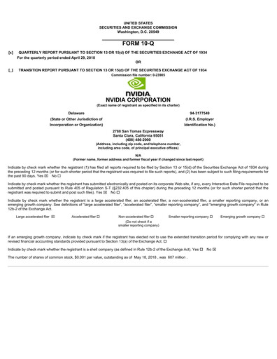 Miniature NVIDIA Rapport trimestriel 2019-q1