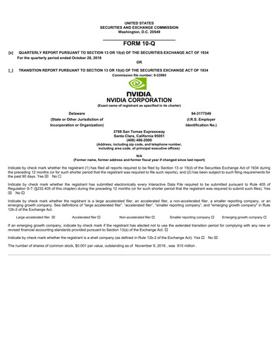 Miniature NVIDIA Rapport trimestriel 2019-q3